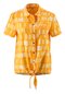 Damen Kurzarm-Radbluse zum Binden kurzarm Adventure Blouse W Orange glowing gold